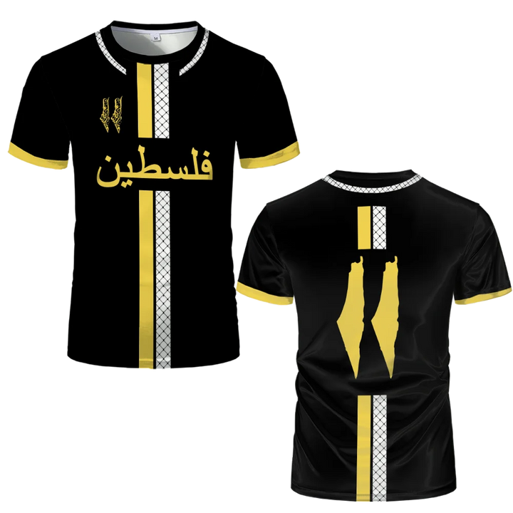 T-shirts de football palestiniens pour adultes et enfants, uniformes de football légers et de luxe imprimés numériquement, t-shirts d'été pour hommes avec drapeau palestinien