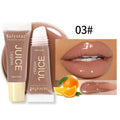 Nude Brown Plumping Lip Gloss Moisturising Fruit Lip Oil Transparent Fullness Lips Tint Soft Tube Makeup Applicator Beauty Care