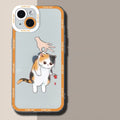 Funny Cute Cartoon Cat Phone Case For iPhone 16 15 14 13 12 11 Pro Max Mini XS X XR SE2020 7 8 Plus Transparent Clear Soft Cover