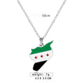 Syria Map Flag Necklaces Gold Color/silver