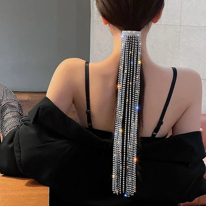 Épingles à cheveux en strass pour femmes, accessoires pour cheveux en cristal à longs pompons