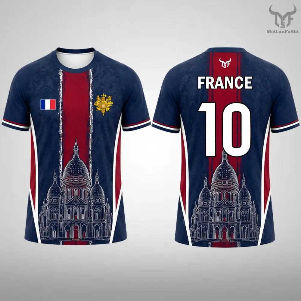 France Flag Soccer T-Shirt 2026 – Quick Dry Sports Tee for Football Fans