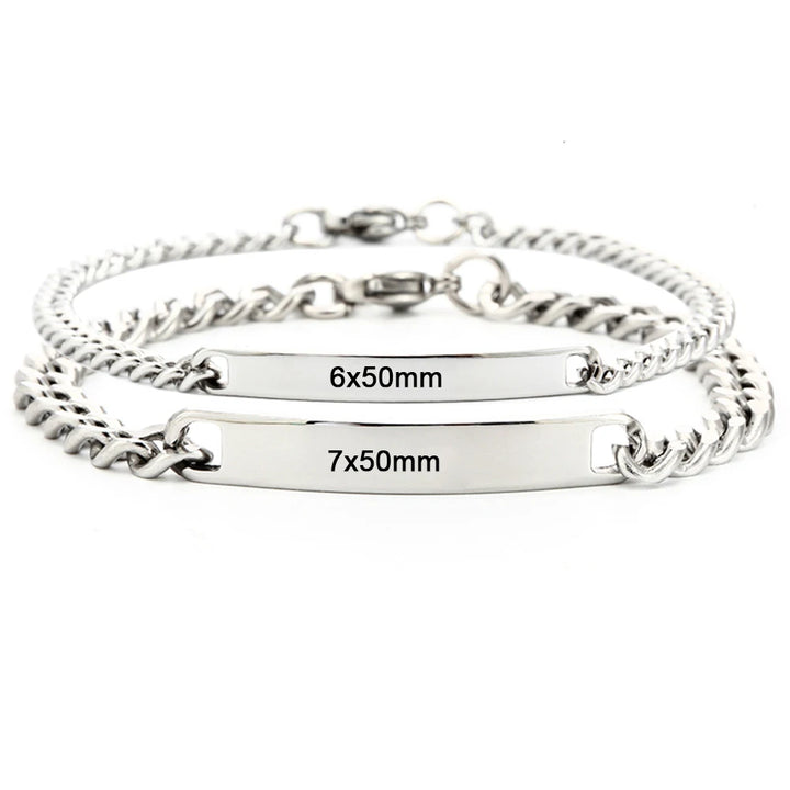 Bracelet en acier inoxydable avec logo personnalisé et nom gravé pour femmes, bracelets personnalisés pour hommes, bracelet d'identification, livraison directe