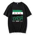 T-shirts pour hommes de la liberté syrienne T-shirt pour hommes en coton à manches courtes avec carte de la Syrie T-shirt à col rond pour hommes