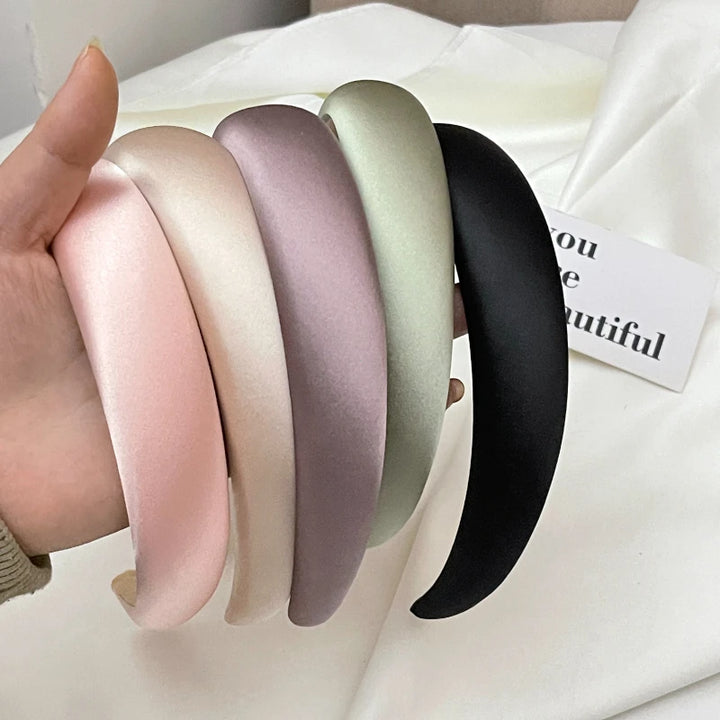 Satin Silk Hair Bands for Women Hair Accessories Sponge Headband