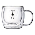 Double Bear Cup Cute Coffee Mug With Handle Transparent