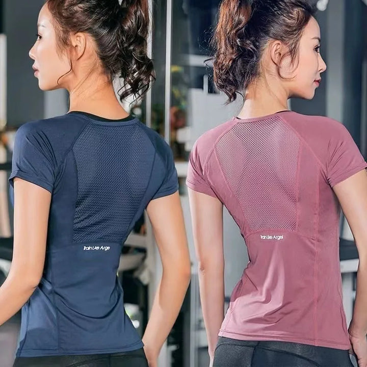 Vêtements de sport pour femmes Vêtements de yoga T-shirt de sport pour femmes Haut grande taille Vêtements de fitness Course à pied