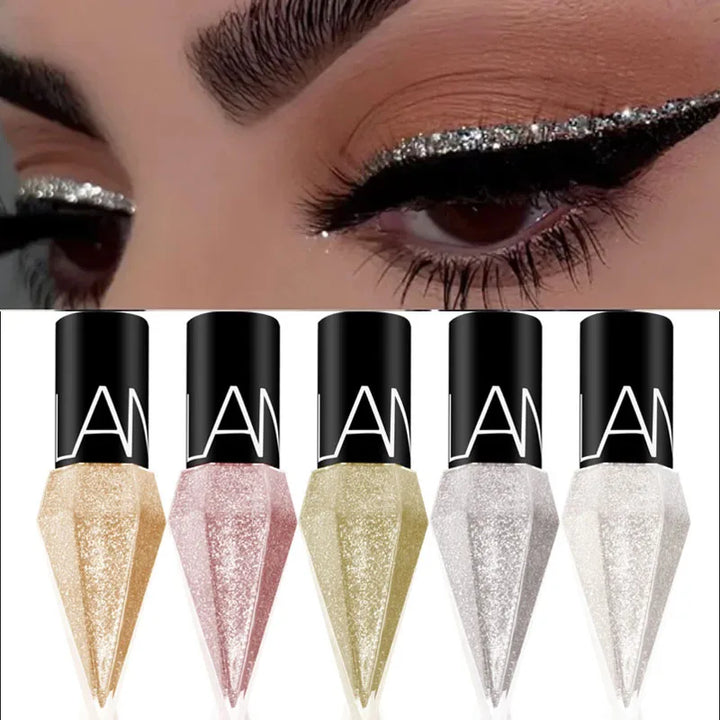 Eyeliner brillant diamant, fard à paupières, imperméable, couleur argent, or rose, paillettes, eye-liner, ombre à paupières, maquillage, beauté, cosmétiques