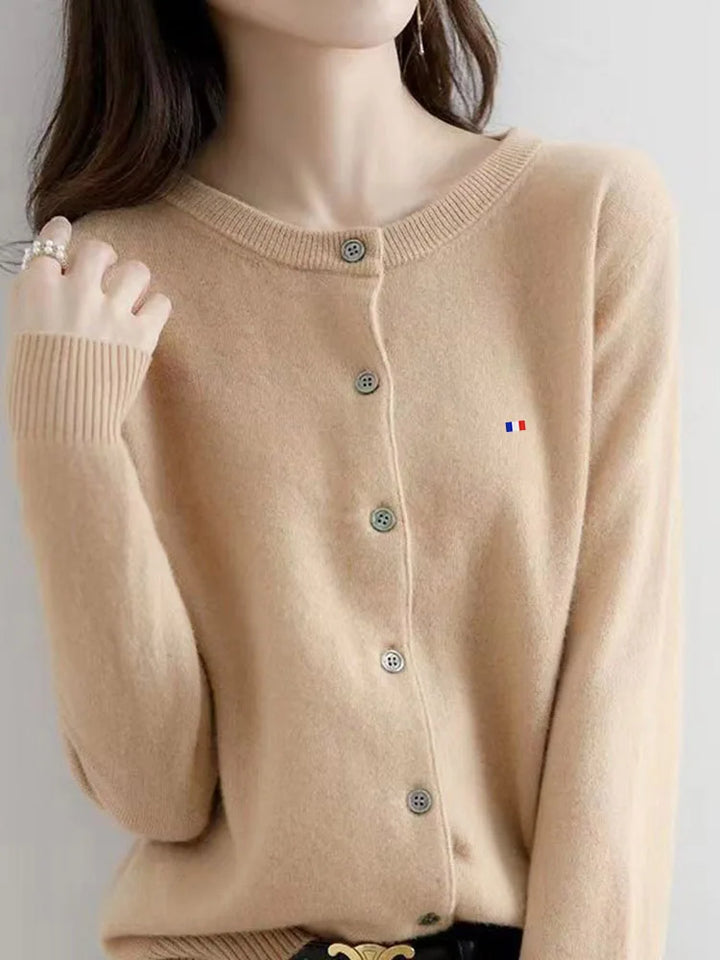 Cardigan Loose Large Size Crewneck Wool Sweater New Blouseo Female Casual Long Sleeve Tops