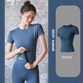 Spring Summer New Yoga Clothes Top Short Sleeve Women's Workout Simple Running Fitness T-shirt Gym Sport Running