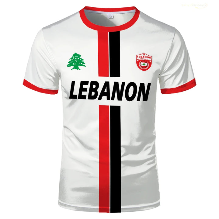 Maillots de football du Liban T-shirts adultes et enfants légers de luxe imprimés numériquement uniformes de football de sport vêtements drapeau libanais pour hommes