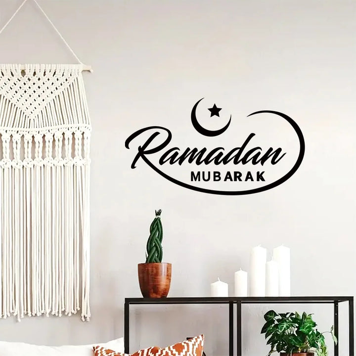 Autocollants muraux lune étoile Ramadan Mubarak Art décorations pour la maison décalcomanies murales pour bricolage salon chambre décoration murale