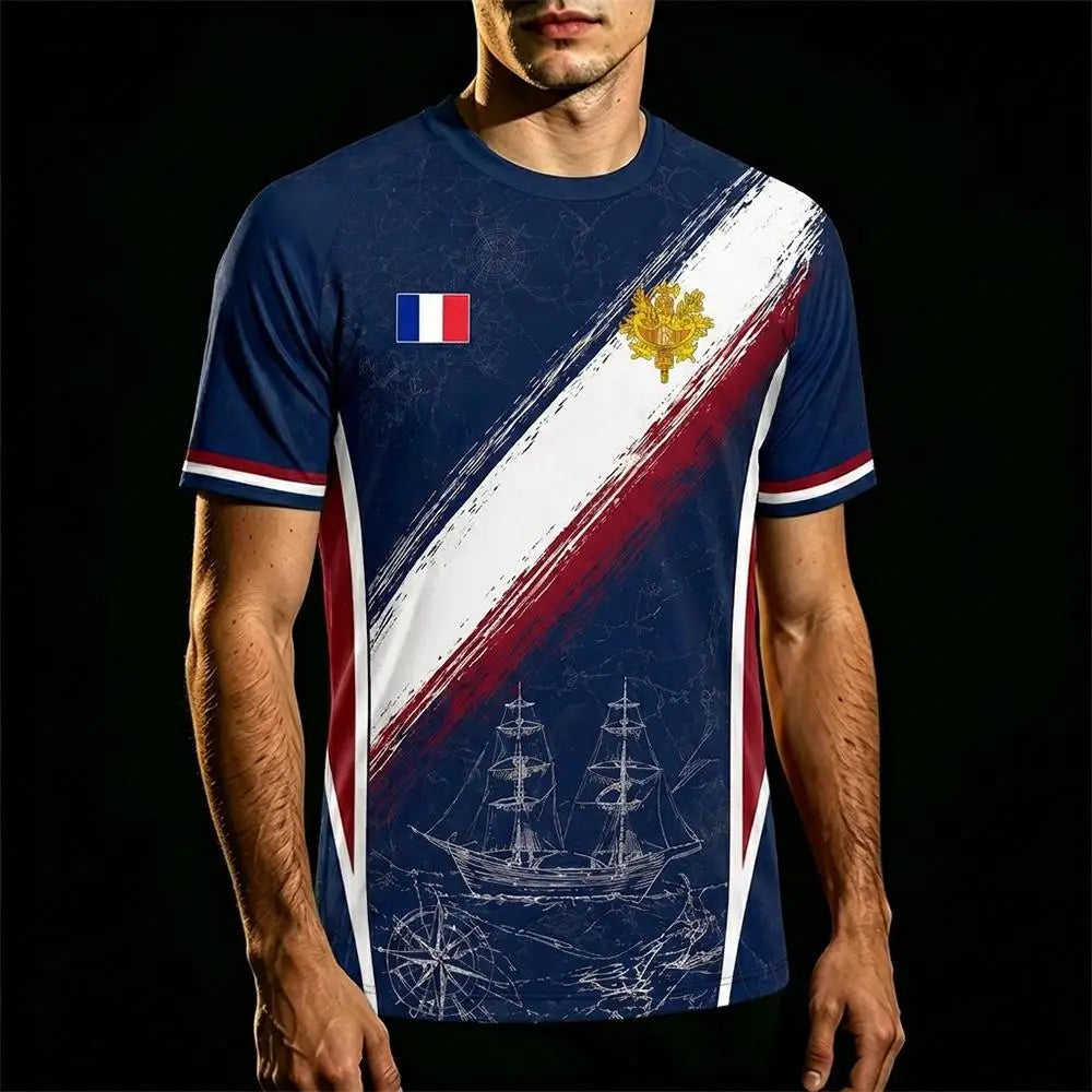 France Flag Soccer T-Shirt 2026 – Quick Dry Sports Tee for Football Fans