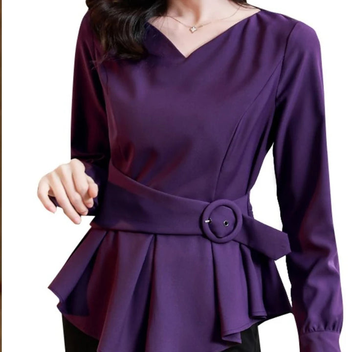 Spring Autumn New Solid Color Blouse Women