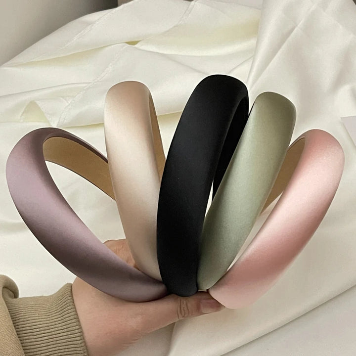 Satin Silk Hair Bands for Women Hair Accessories Sponge Headband