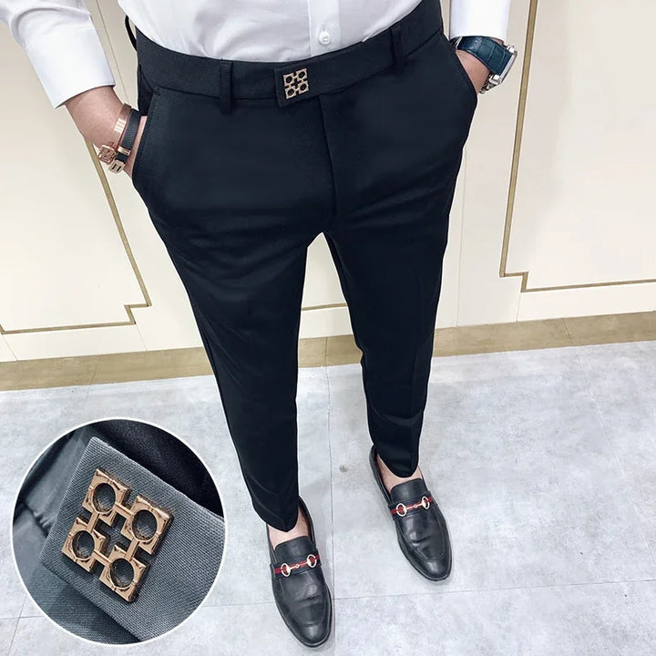 Men's Pants Fashion Korean Slim Men's Casual Ankle Pants Streetwear Men's Pants Men's Black Grey