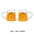 1/2pcs Grape Shape Glass Coffee Mug Heat Resistant Glass Latte