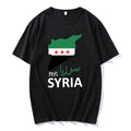 T-shirts pour hommes de la liberté syrienne T-shirt pour hommes en coton à manches courtes avec carte de la Syrie T-shirt à col rond pour hommes