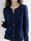 Cardigan Loose Large Size Crewneck Wool Sweater New Blouseo Female Casual Long Sleeve Tops