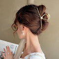 Metal Gold Silver Simple Hair Clip Claw for Women