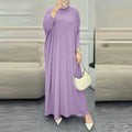 Muslim Women's Long Sleeve Solid Color Dress