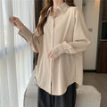 Women Chiffon White Shirt Fashion Loose Long Sleeve Tops Casual Office Ladies All Match Shirts