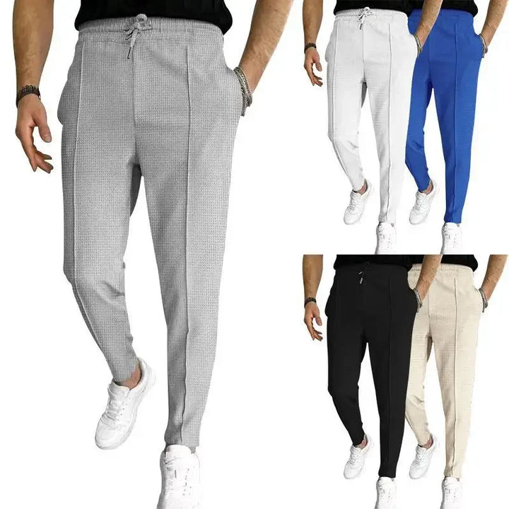 Men's Walf Checks European American Independent Store Foreign Trade Pullstring Sports Casual Trousers For