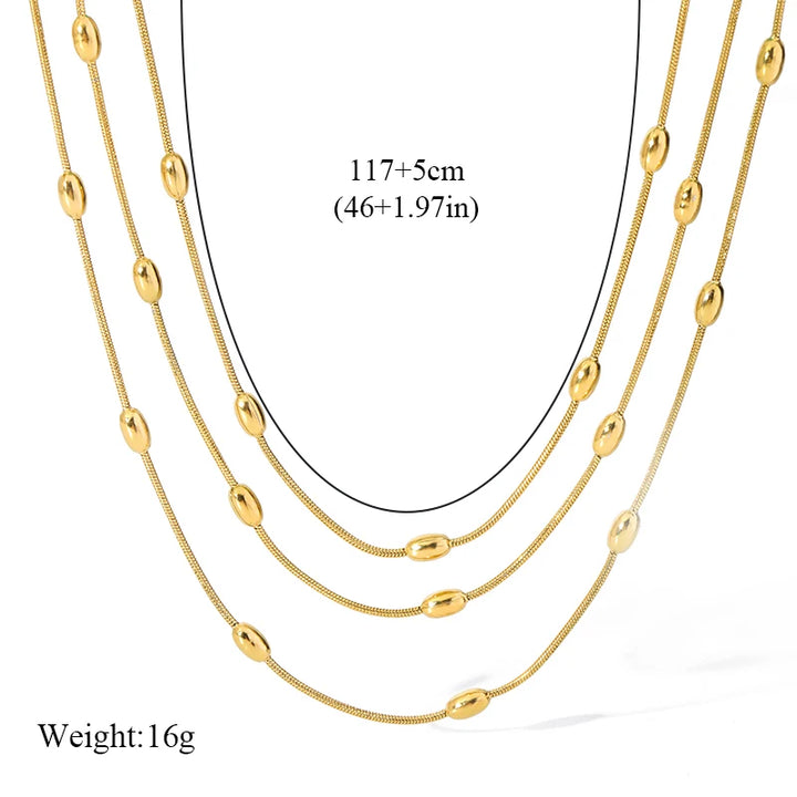 Stainless  Wearing Chain Necklace Bracelet Set For Women