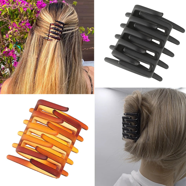 Peigne à cheveux double face pour femme, peigne à dents givrées, antidérapant, épingle à cheveux noire, accessoires pour cheveux, lot de pinces à cheveux