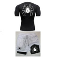 Men Quick Dry Manga Compression Shirt+Gym Shorts 2PCS