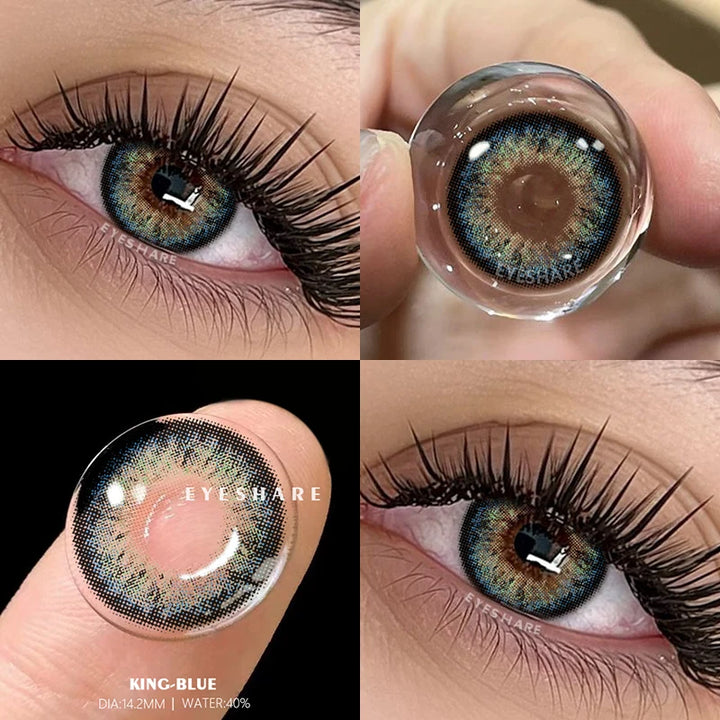 Lentilles de contact de couleur naturelle pour les yeux Lentilles colorées pour les yeux bleus et gris Belle pupille Maquillage des yeux Lentille colorée cosmétique 2 pièces