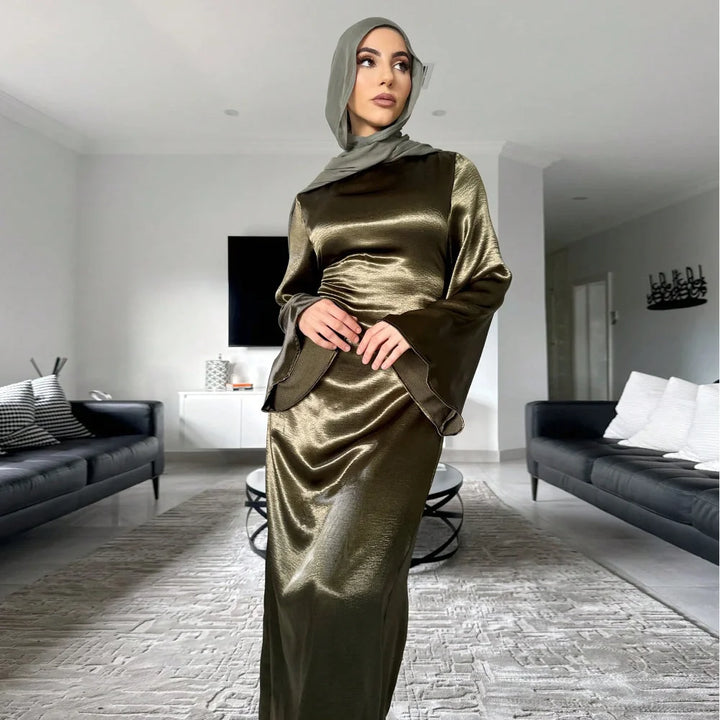 Robe de soirée longue en satin