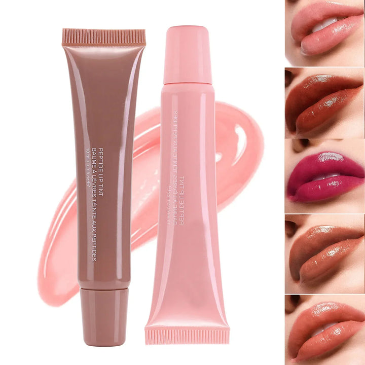 1pcs Soft Tube Mirror Lip Gloss Lip Oil Nude Brown Plumping Lip Gloss Moisturising Transparent Lipgloss Beauty Cosmetics Makeup