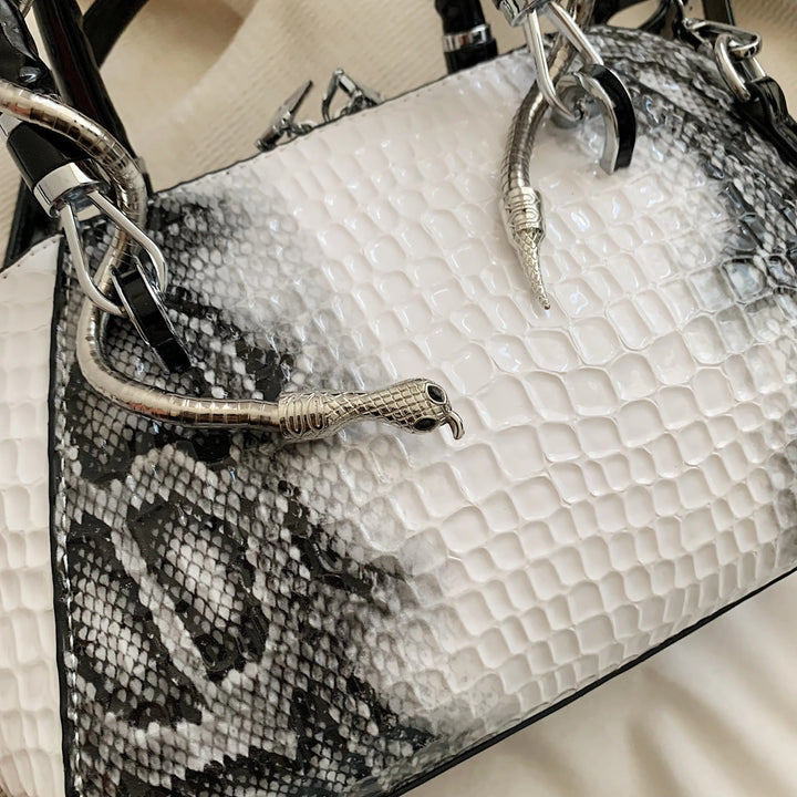 Top-handle Shell Bag With Snake Hardware Wild Shoulder Crossbody Handbags