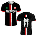 Maillots de football du Liban T-shirts adultes et enfants légers de luxe imprimés numériquement uniformes de football de sport vêtements drapeau libanais pour hommes