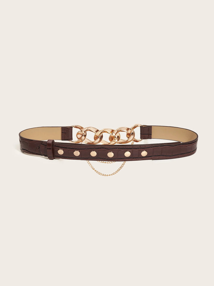 Fashionable removable chain buckle trendy women's belt