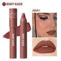 Beauty Glazed Matte Lipstick Pencil Waterproof Long Lasting Lip Balm 12 Colors Velvet Lip Liner Pen Lips Makeup Women Cosmetics