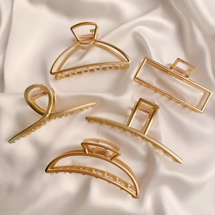 Gold Color Hollow Geometric Hair Fashion Accessories