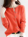 Cardigan Loose Large Size Crewneck Wool Sweater New Blouseo Female Casual Long Sleeve Tops