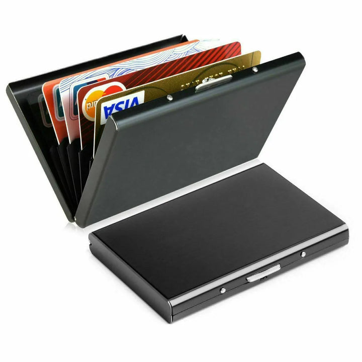 Porte-cartes pour hommes, portefeuille fin en aluminium, porte-monnaie, porte-cartes de crédit anti-scan, étui fin, petits sacs à main pour hommes