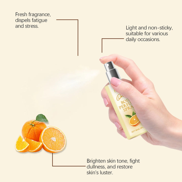 Parfum corporel à l'orange Parfum pour femme Parfum à l'orange Parfum frais et léger longue durée Parfum en spray aux phéromones 90 ml