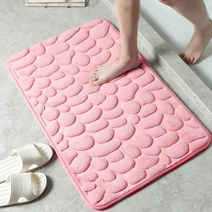 1 tapis de salle de bain en velours gaufré en mousse à mémoire de forme