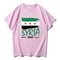 T-shirts pour hommes de la liberté syrienne T-shirt pour hommes en coton à manches courtes avec carte de la Syrie T-shirt à col rond pour hommes