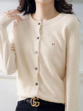 Cardigan Loose Large Size Crewneck Wool Sweater New Blouseo Female Casual Long Sleeve Tops