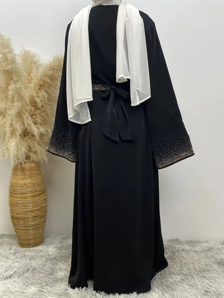 Abaya kimono ouverte noire pour le Ramadan