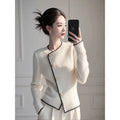 Thick Warm Solid Knitted Cardigan Women's Clothing Elegant Slim Wool O-neck Soft Sweaters