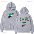 Free Syria Grpahic Sweatshirt for Men Clothes Syria Flag Long Sleeved Street Casual Hoodie Pullovers