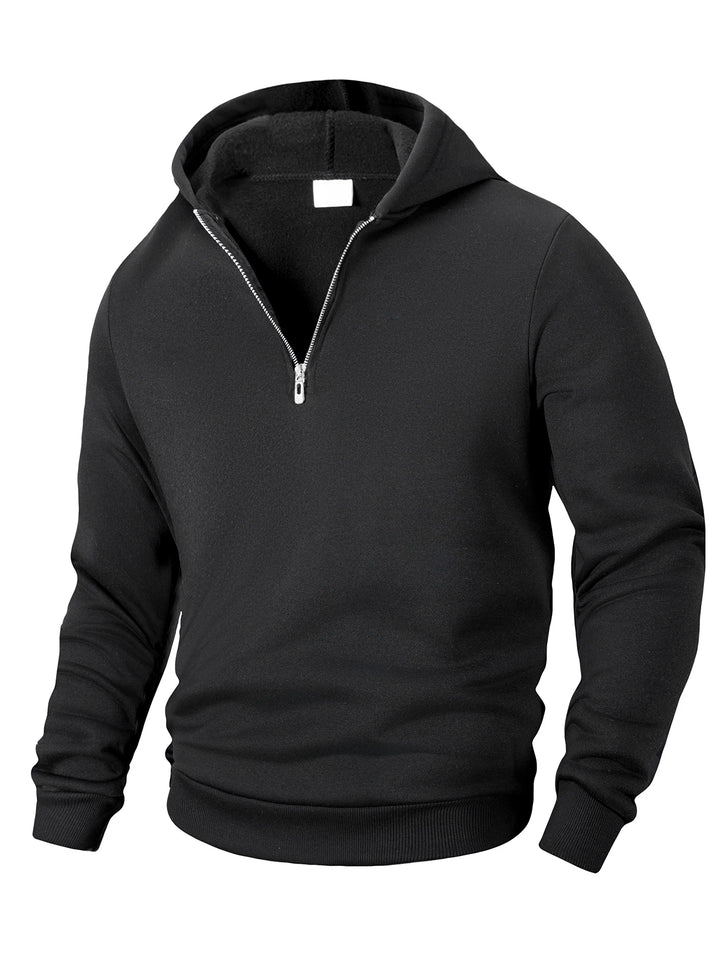 Men's Sweatshirts Spring Thickened Pullover Half-zip Pullover Men's Outdoor Sweatshirt Solid Color Turtleneck Top