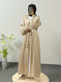 Maxi Dress With Belt Women Jilbabs Women's Clothing Dubai Robe Caftan