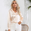 Women Shirt New Fashion Satin Women Tops Blouses Long Sleeve Silk Female Clothing Loose Solid Elegant Blouse Women